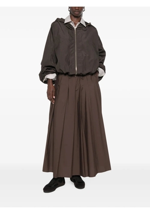 VICOLO pleated elasticated-waist midi skirt - Brown