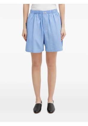 Wales Bonner Sunday elasticated-waistband logo-embroidered shorts - Blue