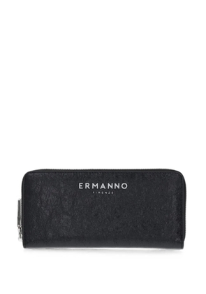 ERMANNO FIRENZE logo-print zip-around wallet - Black