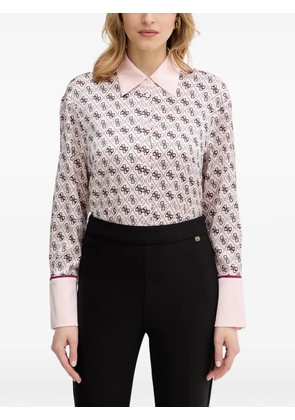 GUESS USA monogram-print long-sleeve shirt - Pink
