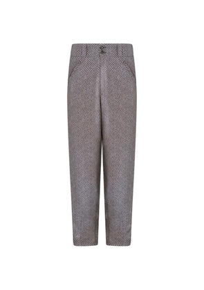 Giorgio Armani micro-pattern tapered trousers - Blue
