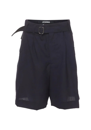 Jacquemus Pre-Owned pleated belted shorts - Blue