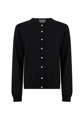 Moschino faux-pearl-button wool cardigan - Black