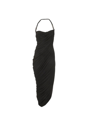 CHATS BY C.DAM one-shoulder draped midi dress - Black
