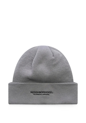 Neighborhood logo-embroidered beanie hat - Grey