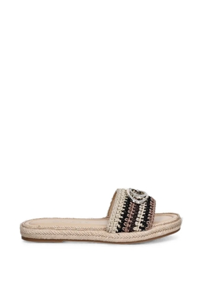 GUESS USA Kaylis logo-plaque woven sandals - Neutrals