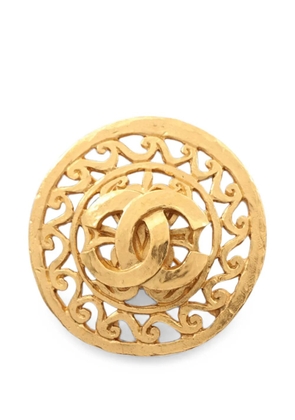 CHANEL Pre-Owned 1986-1988 Coco Mark brooch - Gold