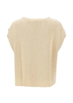 Kangra sequin-embellished patchwork sweater - Neutrals