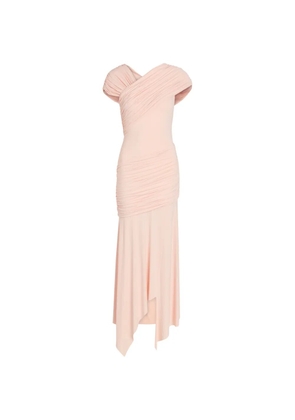 De La Vali Hela ruched asymmetric midi dress - Pink