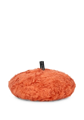 Moschino bouclé-texture beret - Orange