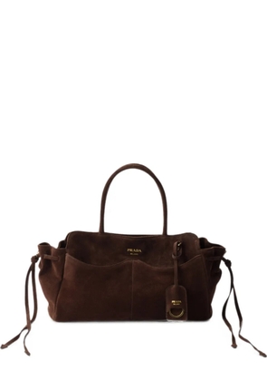 Prada Carry large suede bag - Brown