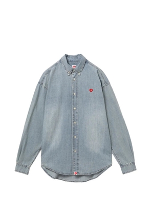 APEE™ by *A BATHING APE® logo-patched long-sleeve shirt - Blue