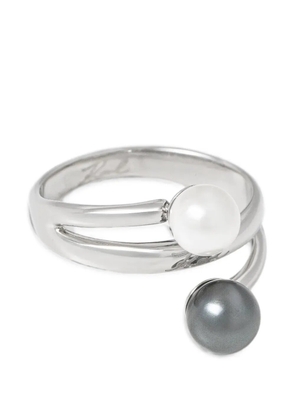 Karl Lagerfeld faux-pearl open-band ring - Silver