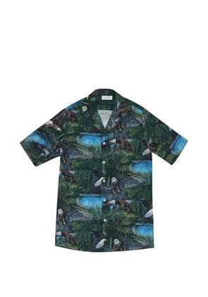 RHUDE logo-print button-up shirt - Green
