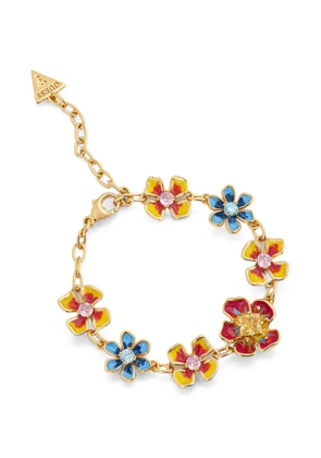 GUESS USA Floris floral-pendant crystal-embellished bracelet - Gold