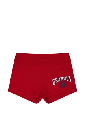 SP5DER Georgia logo-print mini shorts - Red