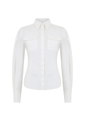 Alberta Ferretti flap-pocket fitted shirt - White