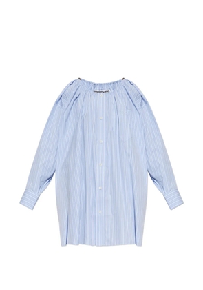 Alexander Wang striped off-shoulder dress - Blue
