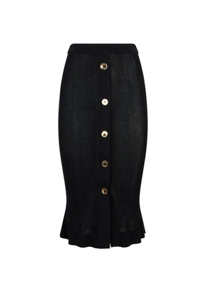 Moschino button-up ribbed maxi skirt - Black