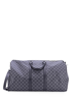 Louis Vuitton Pre-Owned Keepall Bandouliere Bag Damier Graphite 55 travel bag - Black