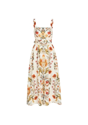 Borgo De Nor Petra floral-print belted midi dress - Neutrals