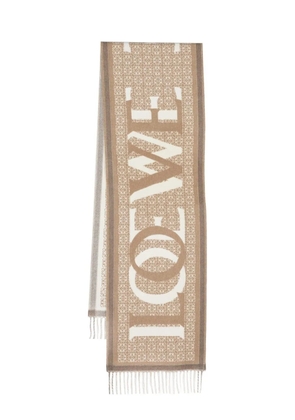 LOEWE Anagram-print logo scarf - White