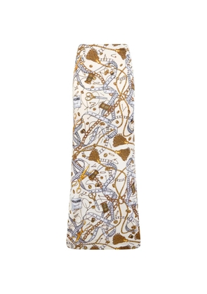 Moschino graphic-print maxi skirt - Neutrals