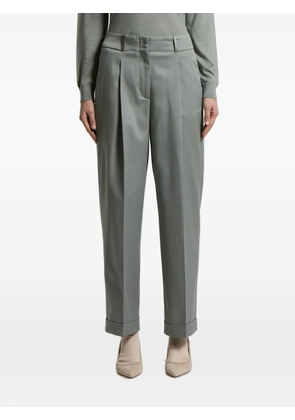 Peserico pleated turn-up trousers - Green