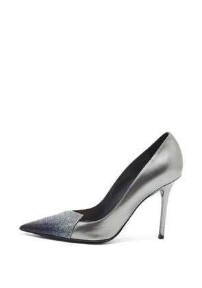 Christian Dior Pre-Owned Cannage cap-toe pumps - Silver