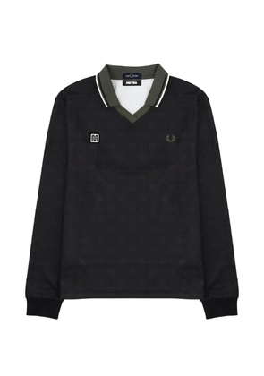 Fred Perry monogram long-sleeve polo shirt - Black