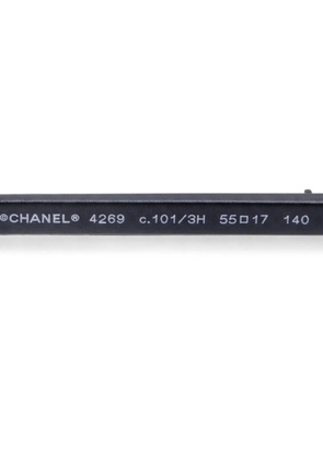 CHANEL Pre-Owned 1986-1988 logo round sunglasses - Black