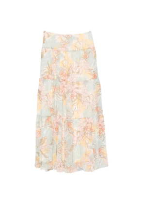 Lauren Ralph Lauren floral-print tiered midi skirt - Neutrals