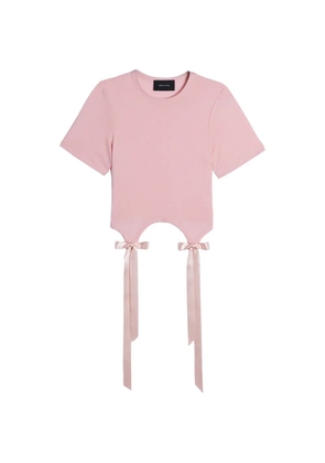 Simone Rocha bow-detail cutout T-shirt - Pink