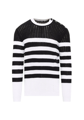 Balmain Marinière ribbed-knit sweater - Black