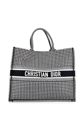Christian Dior Pre-Owned Book Houndstooth Canvas Large tote bag - Black
