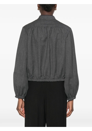 Fabiana Filippi elasticated-hem zip-up jacket - Blue