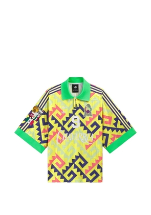 adidas x Willy Chavarria AOP goalkeeper geometric-print T-shirt - Yellow