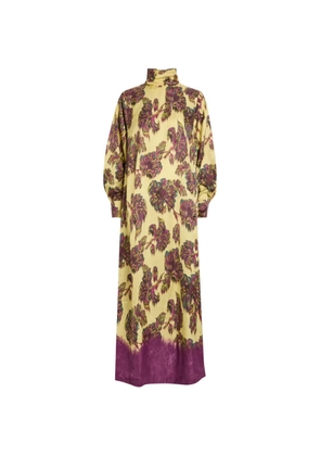 ALEMAIS Jerry floral-print high-neck maxi dress - Yellow