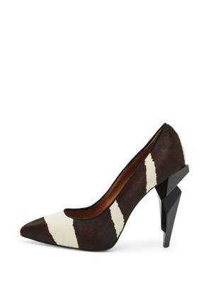 Fendi Pre-Owned zebra-print diamond-heel pumps - Brown