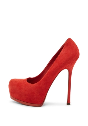 Saint Laurent Pre-Owned Tribtoo platform pumps - Red