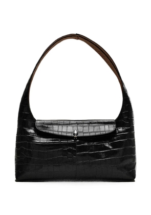 ETAIRE croc-effect Cushion shoulder bag - Black