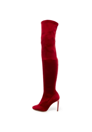 Carolina Herrera Vintage velvet over-the-knee boots - Red