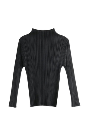 Pleats Please Issey Miyake pleated long-sleeve top - Black