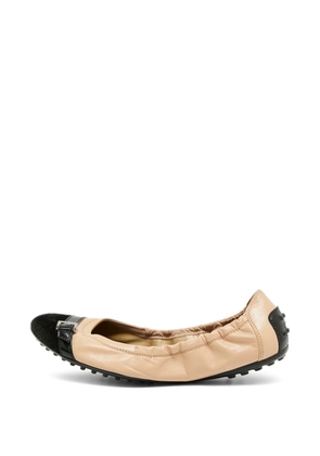 Tod's Vintage buckled ballet flats - Neutrals