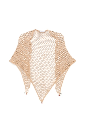 Patrizia Pepe crochet-knit pareo scarf - Neutrals
