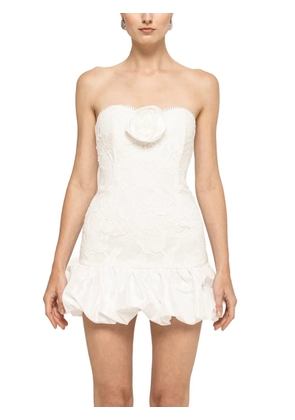 NISSA strapless mini lace dress - White