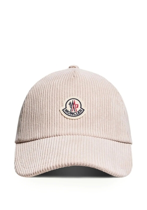 Moncler corduroy logo-patch baseball cap - Neutrals