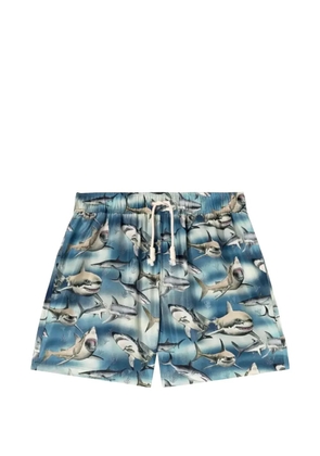 Palm Angels shark-print swim shorts - Blue