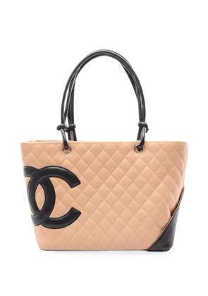 CHANEL Pre-Owned 2004-2005 large Cambon line tote bag - Neutrals