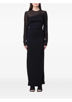 Stella McCartney mesh-panel long-sleeve maxi dress - Black